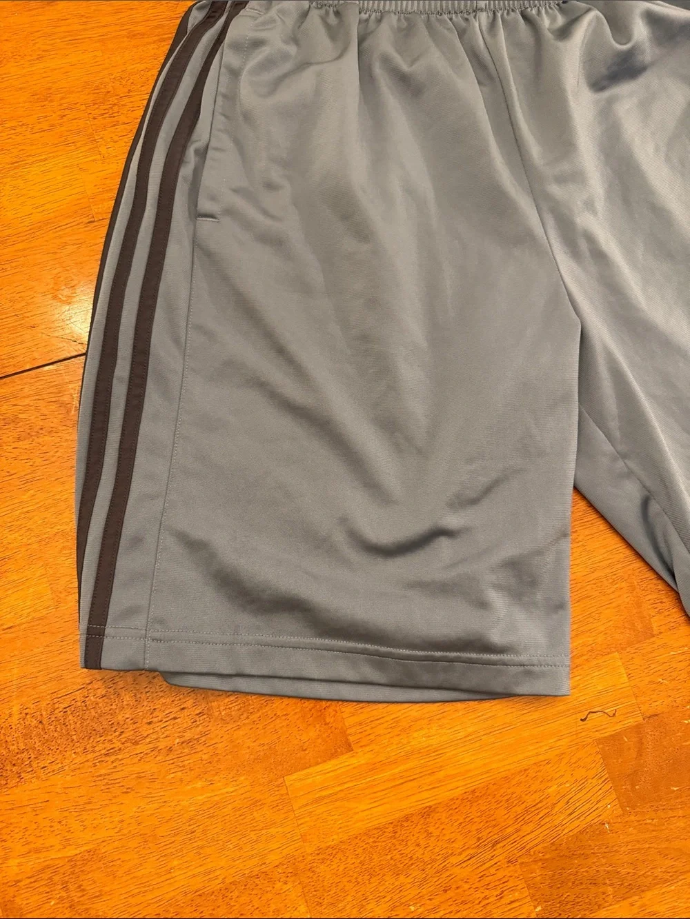 adidas Men’s Gray Athletic Shorts with Dark Side Stripes xl